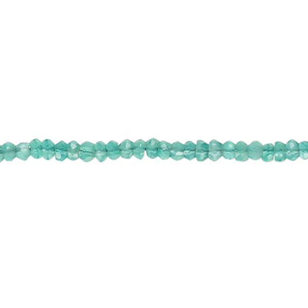 Green onyx 1pkg1, hand-cut faceted rondelle bead 14 inch 2x1mm-3x3mm image number 0