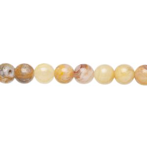 Crazy lace agate 1pkg1, round bead natural 15.5-16 inch 6mm
