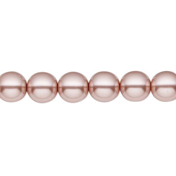Bead, Czech pearl-coated glass druk, opaque dusty light rose, 8mm round. Sold per 15-1/2" to 16" strand. image number 0