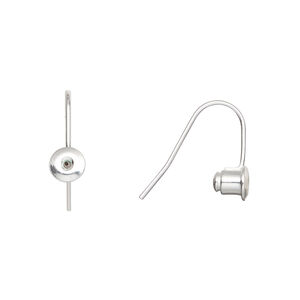 Ear wire 1pkg10, earstud converter, gold-plated brass /silicone, 14mm fishhook with 5mm barrel, fits up to 22 gauge earstud, 5 pair