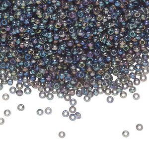 Seed bead, Preciosa Ornela Czech glass, pkg/500g, #11 rocaille, translucent rainbow grey, (41010).