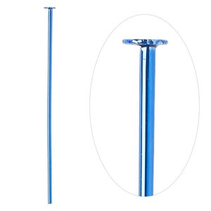 Head pin, electro-coated brass, blue, 1-1/2 inches, 21 gauge. Sold per pkg of 10.