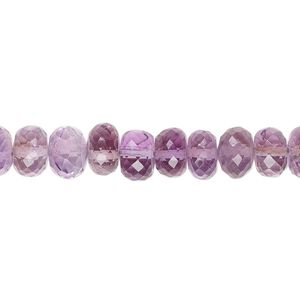 Amethyst 1pkg1, hand-cut micro-faceted rondelle bead natural 6.5 inch 6x4mm-8x6mm
