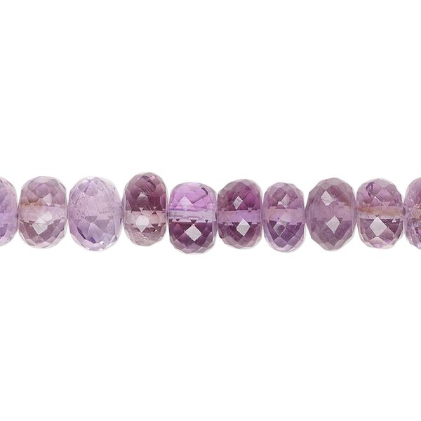 Amethyst 1pkg1, hand-cut micro-faceted rondelle bead natural 6.5 inch 6x4mm-8x6mm image number 0