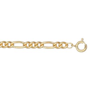 Chain 1pkg1 12Kt gold-filled figaro, 3.5mm / springring clasp, 24 inch