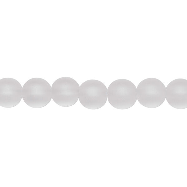 Bead, frosted quartz crystal (natural), 6mm round, B grade, Mohs hardness 7. Sold per 15-1/2" to 16" strand. image number 0