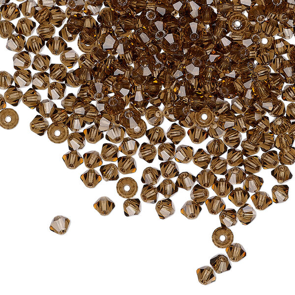 Bead 1440pk smoked topaz, Preciosa Czech crystal 3mm bicone image number 0