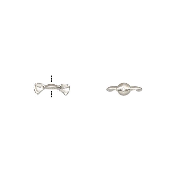 Bead cap, Amoracast®, sterling silver, 9x3mm cat ears, fits 4-8mm round bead. Sold individually. image number 0