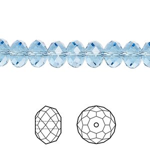 Bead 288pk ice blue, Swarovski® ReCreated™ 8x6mm rondelle 5040
