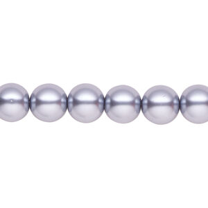 Pearl 1pk pewter, Celestial Crystal® 8mm round 15.5-16 inch