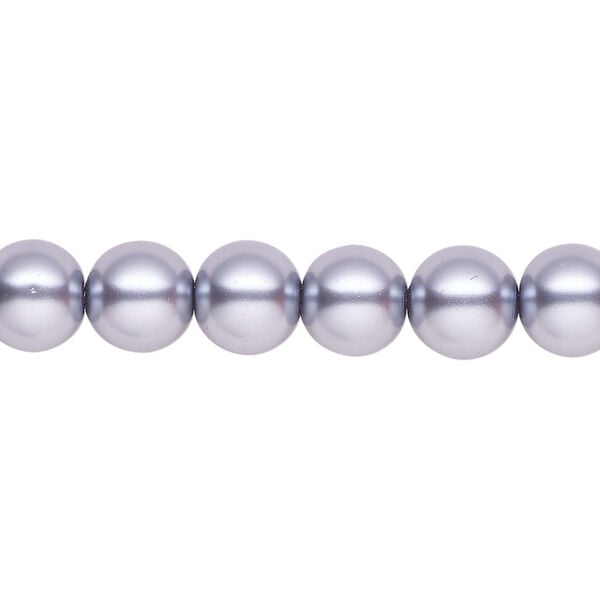 Pearl 1pk pewter, Celestial Crystal&reg; 8mm round 15.5-16 inch image number 0