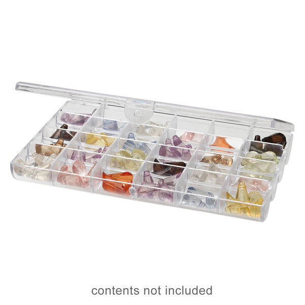 Organizer, plastic, clear, 7x1x5-inch rectangle with 24 compartments. Sold individually. image number 0