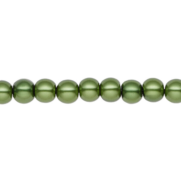 Bead, Hemalyke™ (man-made), magnetic, emerald green, 6mm round. Sold per 15-1/2" to 16" strand. image number 0