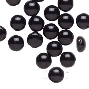 Bead, Preciosa Candy™, Czech pressed glass, opaque black, 8mm candy with (2) 0.8-0.9mm holes. Sold per pkg of 20.