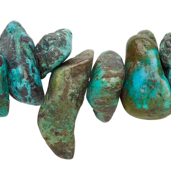 Turquoise 1pkg1, rough nugget bead 15 inch large image number 0