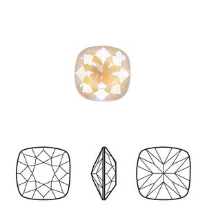 Fancy stone 6pk crystal ivory cream DeLite, Crystal Passions® 12mm cushion 4470