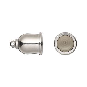 Cord end, TierraCast®, "Maker's" collection, glue-in, white bronze-plated brass, 16x11.5mm taj. Sold per pkg of 2.