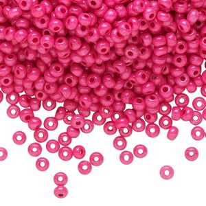 Seed bead, Preciosa Ornela Czech glass, pkg/500g, #8 rocaille, opaque terra intensive dyed pink chalkwhite, (16A77).