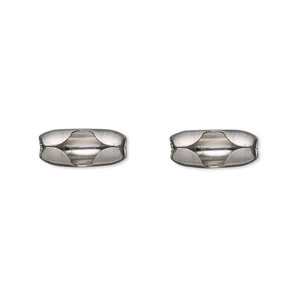 Ball chain connector, stainless steel, 13x6mm, fits 4.5mm ball chain. Sold per pkg of 100. image number 0