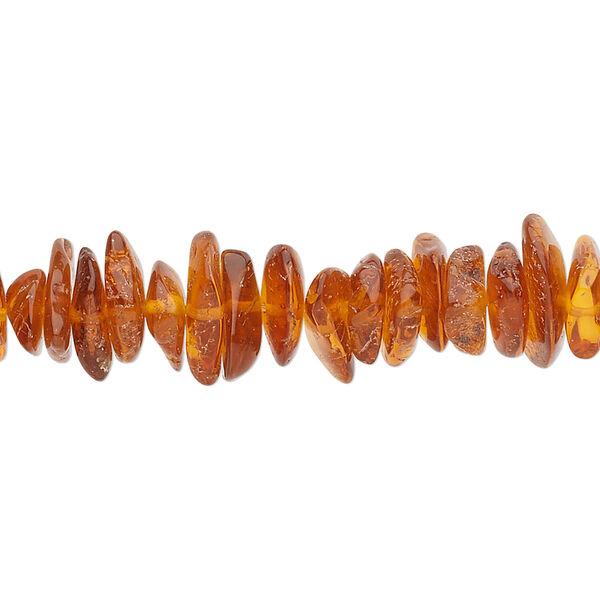 Bead, amber (heated), dark, medium to large chip, Mohs hardness 2 to 2-1/2. Sold per 15-1/2 to 16-inch strand. image number 0