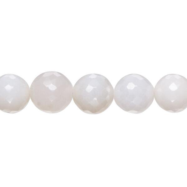 Bead, blue chalcedony (natural), light, 9-10mm hand-cut faceted round with 0.4-1.4mm hole, B grade, Mohs hardness 6-1/2 to 7. Sold per 8-inch strand, approximately 20 beads. image number 0