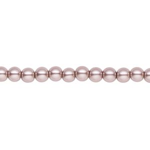 Pearl 2pk platinum, Celestial Crystal® 4mm round 15.5-16 inch