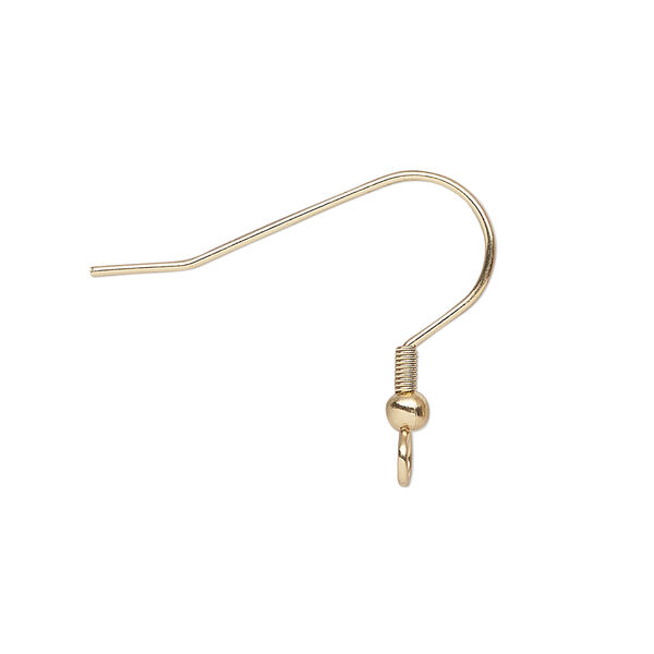 Ear wire fishhook 1pkg100 dark gold-finished, 20mm / 3mm ball / 4mm coil / perpendicular open loop, 21 gauge stainless steel image number 2