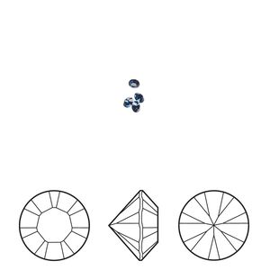 Chaton 12pk dark sapphire foil back, Crystal Passions® Regenerated 1.8-1.9mm round PP12 1028