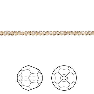 Bead 36pk light Colorado topaz, Crystal Passions® 2mm round 5000