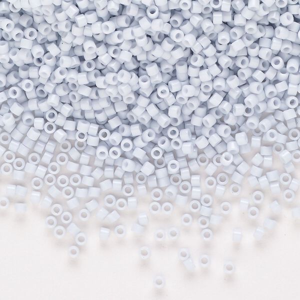 Seed bead, Delica®, glass, pkg/250g, #11 round, opaque glazed luster light grey (DB-0209-1). image number 0