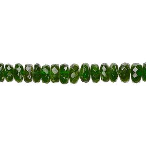 Chrome diopside 1pkg1, hand-cut faceted rondelle bead natural 13 inch 5x2mm-7x4mm