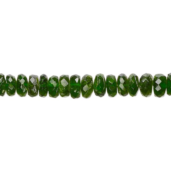 Chrome diopside 1pkg1, hand-cut faceted rondelle bead natural 13 inch 5x2mm-7x4mm image number 0