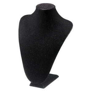 Display, necklace, velveteen, black, 12 x 9 x 4-1/4 inches. Sold individually.
