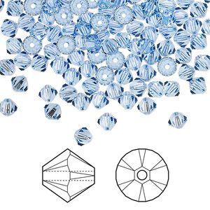 Bead 1440pk light sapphire, Swarovski® 4mm XILION bicone 5328