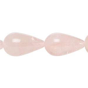 Rose quartz 1pkg1, teardrop bead natural, 15 inch 20x12mm-21x13mm