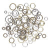 Jump ring mix, mix-plated brass / steel / aluminum / pewter (tin-based alloy), 2-18mm round and oval, 2.3-13.3mm inside diameter, 18-19 gauge. Sold per 10-gram pkg, approximately 100-130 jump rings. image number 1