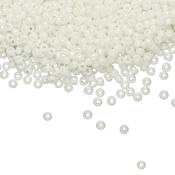 Seed bead, TOHO BEADS®, glass, pkg/50g, #11 round, opaque rainbow white (TR-11-401). image number 0