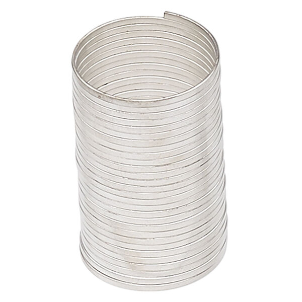 Memory wire, Beadalon®, silver-plated carbon steel, 3/4 inch flat ring, 1x0.5mm-1.2x0.6mm flat. Sold per 0.35-ounce pkg, approximately 33 loops. image number 0