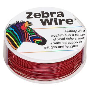 Wire, Zebra Wire™, color-coated copper, red, round, 24 gauge. Sold per 1/4 pound spool, approximately 71 yards.