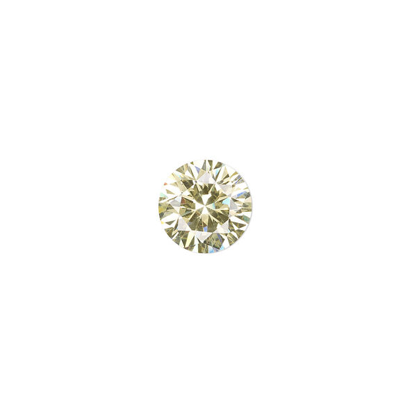 Gem, cubic zirconia, peridot green, 10mm faceted round, Mohs hardness 8-1/2. Sold individually. image number 0