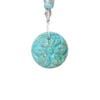 Chrysocolla 1pkg1, top-drilled hand-cut 1sided carved flower round bead, 16mm image number 0