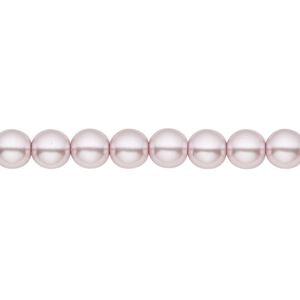 Bead, Czech pearl-coated glass druk, opaque light mauve, 6mm round. Sold per 15-1/2" to 16" strand.