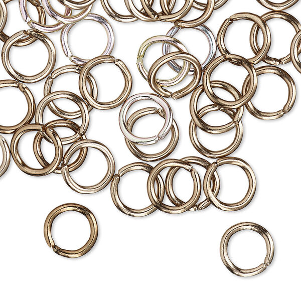 Jump ring, anodized aluminum, bronze, 8mm round, 5.4mm inside diameter, 16 gauge. Sold per pkg of 100. image number 0