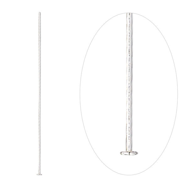 Head pin. sterling silver, 1-1/2 inches, 26 gauge. Sold per pkg of 10. image number 0