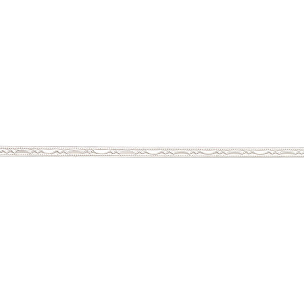 Wire, sterling silver, dead-soft, 1.5mm flat with embossed fancy pattern, 18 gauge. Sold per pkg of 1 foot. image number 0