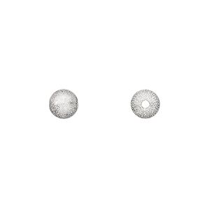 Bead, silver-plated brass, 6mm stardust round. Sold per pkg of 20.