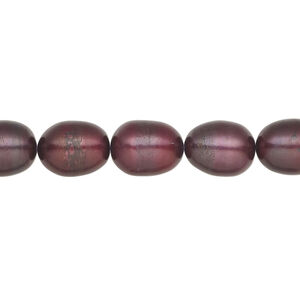 Freshwater pearl 1pkg1, rice, 15 inch black cherry 8-9mm cultured
