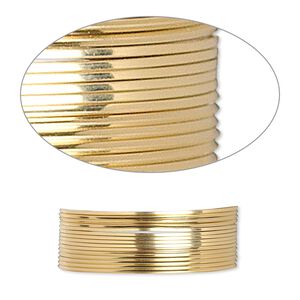 Wire, 12Kt gold-filled, dead-soft, square, 24 gauge. Sold per pkg of 5 feet.