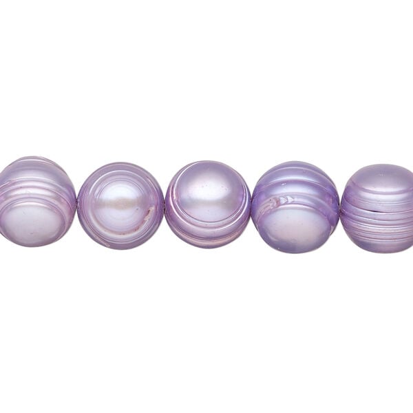 Freshwater pearl 1pkg1, semi-round, 15.5-16 inch dark lavender 10-11mm cultured image number 0