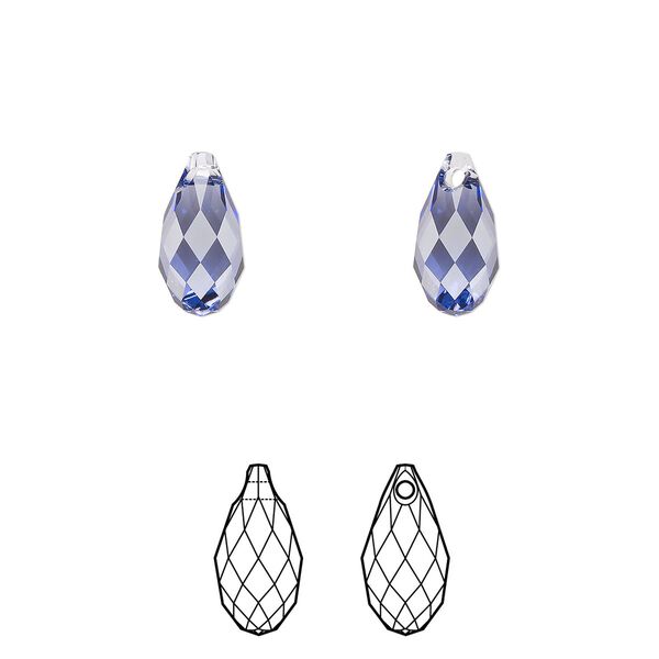 Briolette 24pk tanzanite, Crystal Passions® 11x5.5mm pendant drop 6010 image number 0
